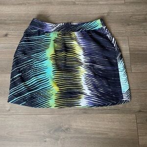 Ann Taylor Multicolor Brushstrokes Fully Lined Mini Skirt 4P Dark Academia Goth